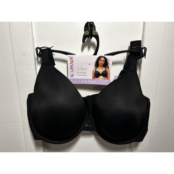 Joyspun Women’s Full Figure T Shirt Bra Black 42 DD Comfort Straps - Picture 1 of 6